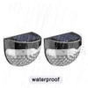 2Pcs Solar Fence Lights 6LED Garden Light Waterproof Decorative Lamps