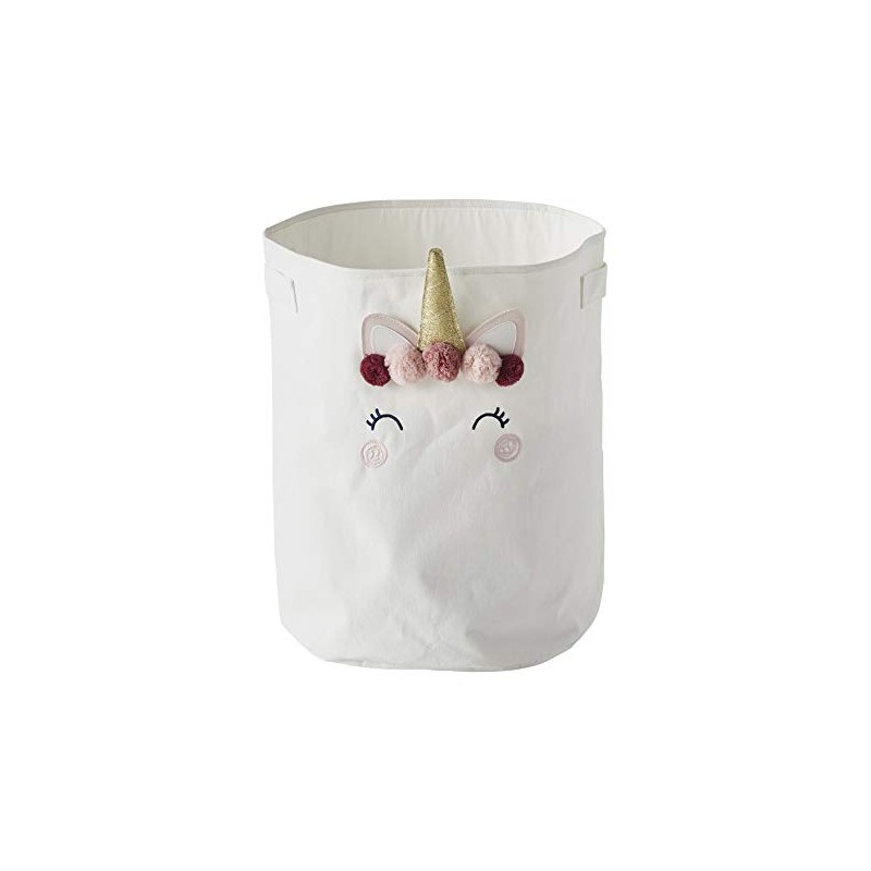 Vertbaudet Large Storage Basket Unicorn Wool White One Size