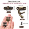 Misuyue 2pcs Antique Vintage Lock Clasp, Bronze Left Latch Hook