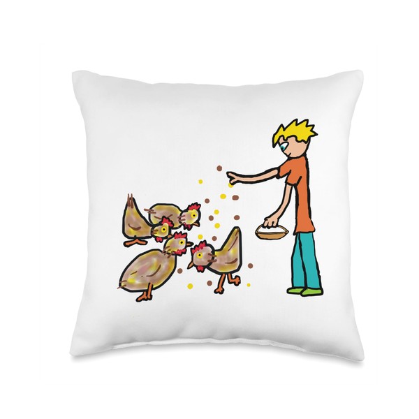 Backyard Chicken Keeping, Feeding and Farming Throw Pillow