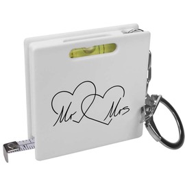 'Mr & Mrs Hearts' Keyring Tape Measure/Spirit Level Tool (KM00041697)