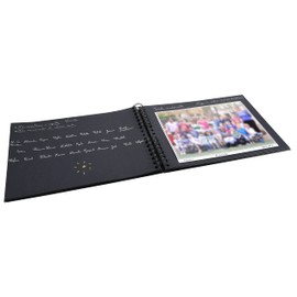 Exacompta 16010E Premium Fotoalbum Klassenfoto mit 50 schwarzem Seiten, perfekt für Ihre Fotos zum selbstgestalten Fotobuch Spiralalbum schwarz