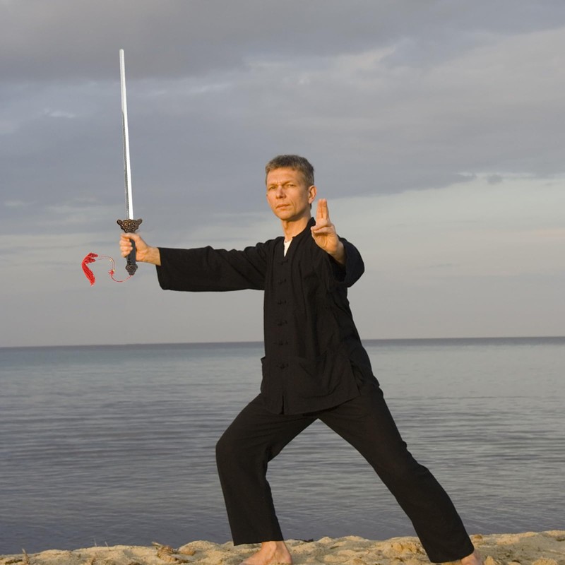 KSVFTB Retractable Sword, Stainless Steel Dull Toy Sword, Red