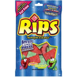 Foreign Candy Co Rips Bite-Size, Strawberry/Green Apple Peg, 4.0 oz