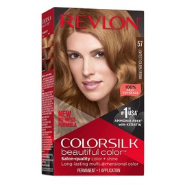 Revlon ColorSilk Beautiful Color Permanent Hair Color, 57 Lightest Golden Brown 1 Each (Pack of 6)