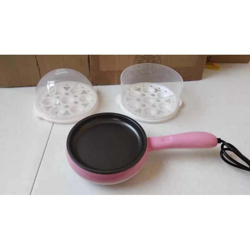 Cuher Mini Sárten Hervidor De Huevos Eléctrico Doble Piso