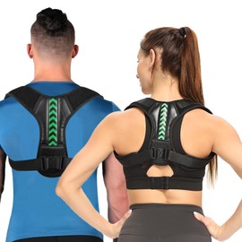 Corrector de Postura - Corrección de Espalda para Mujeres, Hombres y Adolescentes, Alivio de Dolor de Hombros y Cuello, Ajustable y Cómodo, Soporte para Clavícula y Espalda Superior (L, Busto 91-114cm)