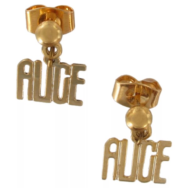 Unbranded Vintage The Name Game Gold Tone Earrings - Alice