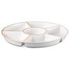 Plasticpro 6 Sectional Round Plastic Serving Tray/Platter (2, White &