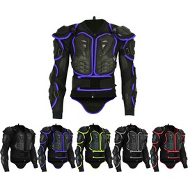 Motorcycle Jacket Full Body Armor Chest Protection Dirt Bike Gear for Men Motorcycle Armor Gear Motorbike (Blue, Large)