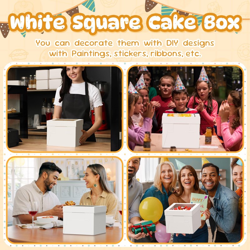 7 scatole di cartone per torte, 25 x 25 x