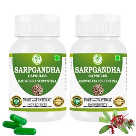 Morsan Healthcare Sarpgandha (Rauwolfia Serpentina) Capsules – Pack of 2 x 60 Veg Capsules | 500 mg Herbal Extract | Natural Ayurvedic Supplement for Daily Wellness