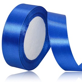Royal Blue Satin Ribbon 1 Inches x 25 Yards, Solid Color Fabric Ribbon for Gift Wrapping, Crafts, Hair Bows Making, Wreath, Wedding Party Decoration and Sewing Projects