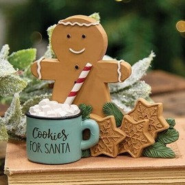Unbranded New Christmas COOKIES FOR SANTA GINGERBREAD MAN FIGURINE Cocoa Cup Figure 4"