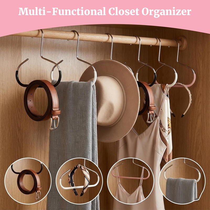 6 PCS Durable Steel Hangers Maximize Closet Space with Versatile