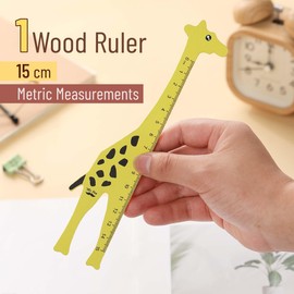 Mr. Pen- Wooden Ruler, 15cm, Giraffe Wood Ruler, Centimeter Ruler, mm Ruler, Standard Ruler, Small Ruler for School, Standard Metric Ruler, Mini Ruler for School, Rulers for Kids Ruler, Wooden Rulers