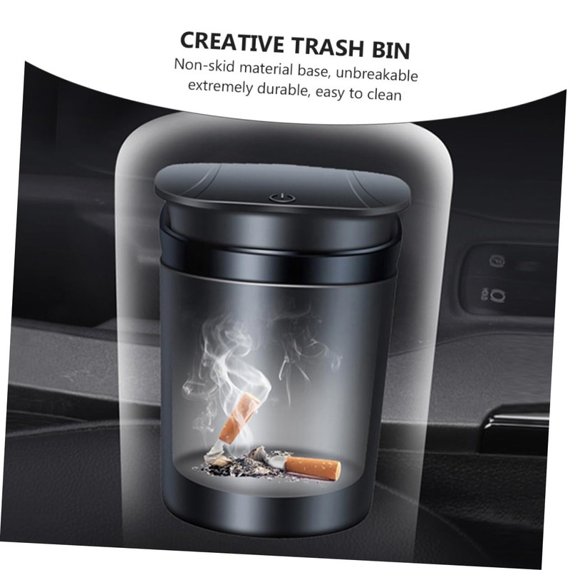 iplusmile 1pc Portable Ash Holder with Lid Led Light Design