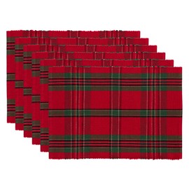 DII Holiday Collection, Christmas Plaid, Placemat Set, Xmas Plaid