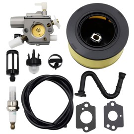 Carburetor Tune Up Kit for Stihl MS251 MS251C MS231 Chainsaws, Replacement Carburetor Kit Includes Spark Plug, Gasket & Fuel Filter, Compatible with 1143 120 0611 1143 120 0605 1143-120-0641
