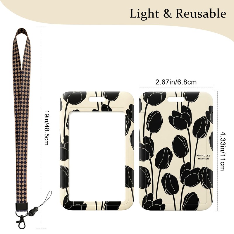 SHININGEYES Lanyard ID Card Badge Holder Key Chain with Metal