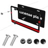 2 Pack Thin Red Line License Plate Frames - Black