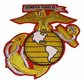 Large Marine Corps Emblem Eagle, Globe Anchor Cutout Patch - Large 9" - Veteran Owned Business