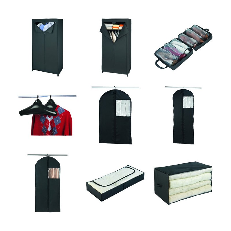 Wenko Deep Black 43821010100 Wardrobe, Plastic - Peva, 75 x