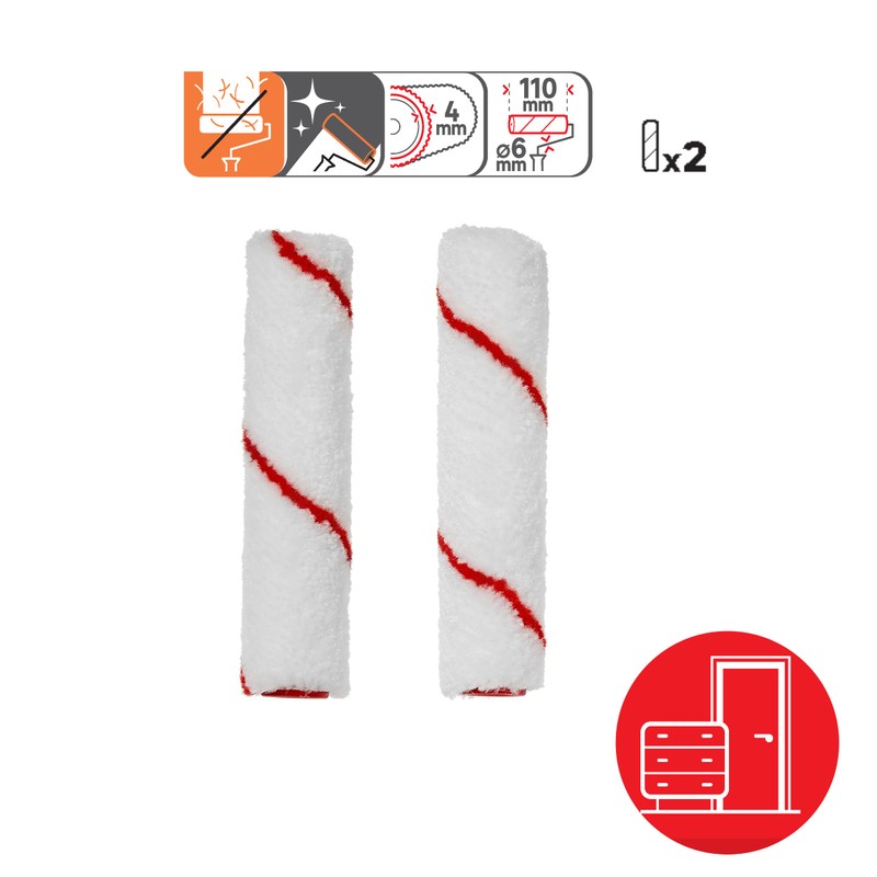 DEXTER - Set of 5 mini paint roller and handle