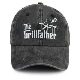 Grill Dad Hats for Men, New Daddy Party Favor Baseball Cap, Father's Day Christmas Retirement Birthday Grilling Gifts for BBQ Papa Grandpa Husband Him Black