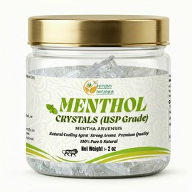 Herbs Botanica Cristales de mentol Mentha Arvensis Aromaterapia Congestión Nariz tapada Alivio Resfriado Gripe 100 Puro USP Grado alimenticio Ideal...