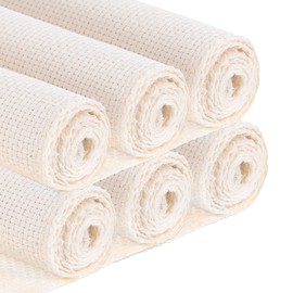 BOHUIZ 6 Pcs Punch Needle Fabric for Overlocking Edges, 7.9 x 7.9 Inch Tufting Cloth Monks Cloth for Punch Linen, Squares Punch Needle Embroidery Fabric for Handwork DIY Art Craft