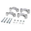 Set: CNC Klemmstücke für Schutzblech mit Schrauben, Silber eloxiert -