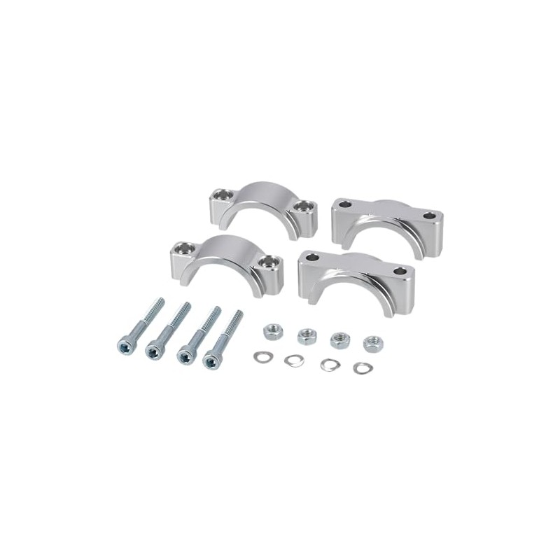 Set: CNC Klemmstücke für Schutzblech mit Schrauben, Silber eloxiert -