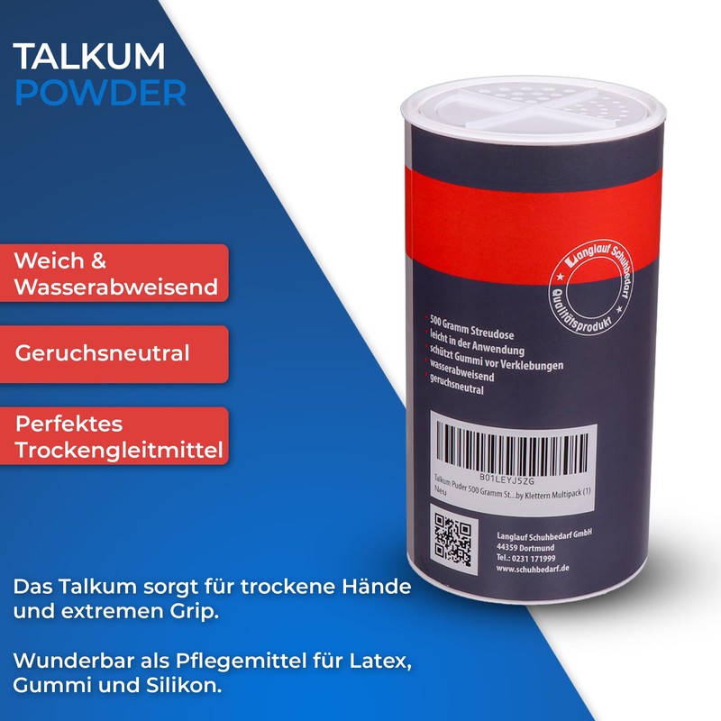 Talcum Powder for Sport, Workshop, Hobby, and Climbing, 500 g
