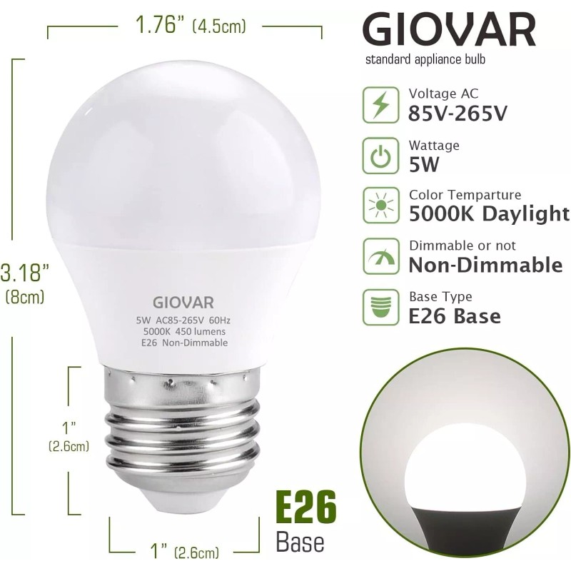 Frigidaire 2 PACK Refrigerator Light Bulb LED 40W Waterproof Frigidaire