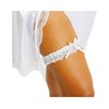 LR Bridal Ivory Wedding Bridal Garter with Rhinestone Satin Bow