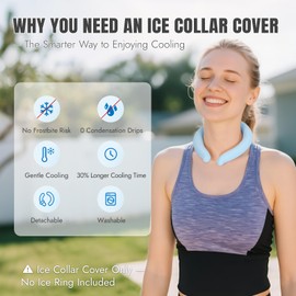 Neck Cooling Tube Cover - Reusable & Drip-Free Elastic Cover for Ice Ring Neck Cooler Collar | Gentle Cooling, No Condensation or Frostbite | Suitable for All Size, Tube Not Included (4 Pcs)