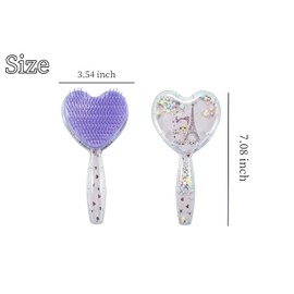 DEEUCHIS Soft Dog Brush for Small Dogs - Gentle Puppy Massaging Brush for Shih Tzus, Yorkies, Maltipoos, Maltese, Cats & Rabbits - Love Shape Design for All Hair Types (Purple)