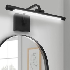 ECO-WILL 330° Rotatable LED Bathroom Vanity Light, 15.7 Inch Mirror Lighting Fixture Over Mirror，12W, 6000K, IP44 Waterproof, Black Bar Light Fixture for Bathroom.LED Bathroom Lighting