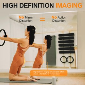 Delma Home Gym Mirror,54''x30''x2PCS,Large Full Body Tempered Glass Frameless, Wall-Mounted for Gym, Yoga, Garage, Bedroom, Bathroom