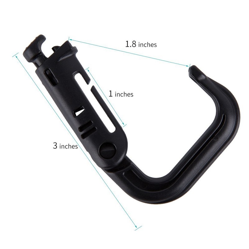 Y8HM 10 Pcs Tactical Multipurpose Thick Plastic D-Ring Locking Hanging