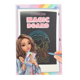 Depesche TOPModel 13605 Magic Board Light Blue with Template Pattern, 8.5 Inch LCD Board with Drawing Pen and Button to Erase and Secure
