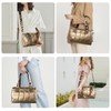 WiseBoy Quilted Crossbody Bags Handbag for Women, Gold Trendy Puffy