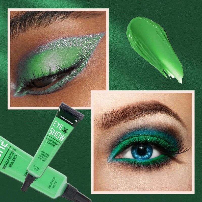 Green Eyeshadow Primer, Violet Color Cut-Crease Eye Based Makeup, Matte