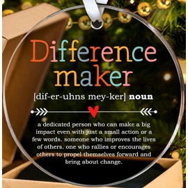 Appreciation Gifts for Women - Difference Maker Gifts - Thank You Gifts for Women, Boss, Coworkers, Manager, Mentor, Teacher, Nurse, Mom, Friends - Thank You Christmas Ornaments 2024 - Glass Ornament