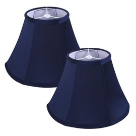 SEEYUAN KD Lamp Shades Set of 2, Natural Faux Silk Lamp Shades for Table Lamps Medium Lamp Shade 12x6x8.5 inch for Table Lamp & Bedside Lamp No Assembly Required（Blue ）