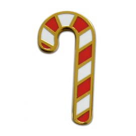 Novel Merk Merry Christmas Holiday – Santa Hat, Holly, Candy Cane or Other Seasonal Lapel Pin, Hat Pin & Tie Tack Set - Clutch Back (3- Candy Cane)