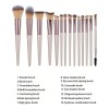 Brochas Velvoss 14 Piezas Cepillo Maquillaje Color Champán