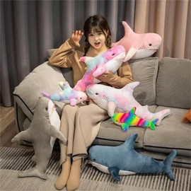 champracer Plush Toy Whale Shark, Kids Soft Shark Toy Large Shark Plush Cushion Soft Plush Toy Hug Pillow Animal Cushion Decoration Doll Gift Birthday Gift (30 cm, Purple)