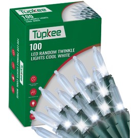 Christmas LED Random Twinkle Lights - 100 LED Cool White Bulbs - 16 of 100 Lights Twinkle - Indoor Outdoor – 24.75 Feet Light String, Christmas Tree Holiday Decor Sparkling Twinkling Christmas Lights